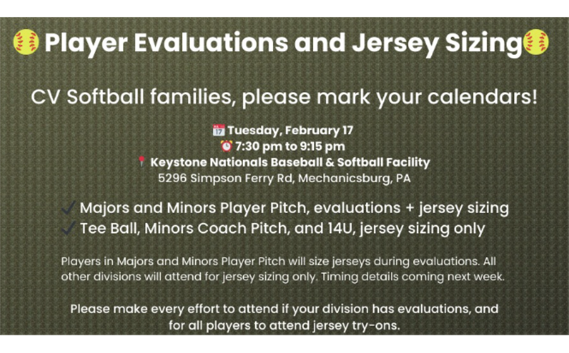 Player Evaluations: Tuesday, February 17th! 