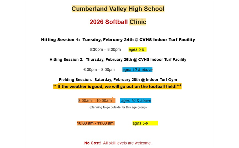 CVHS Softball Clinics