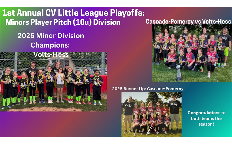 CV Little League Playoffs - Minors Champions - Volts - Hess!